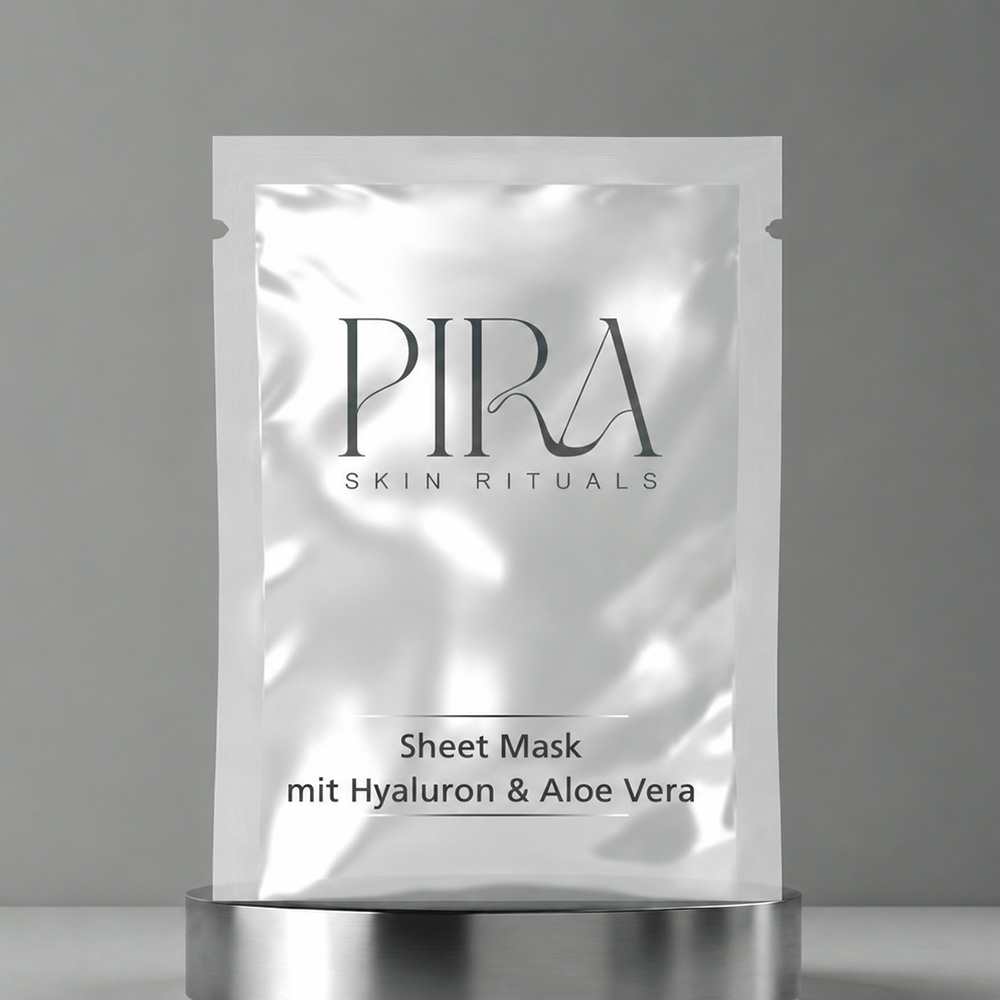 Sheet Mask von Pira Skin Rituals mit Hyaluron und Aloe Vera im Sachet