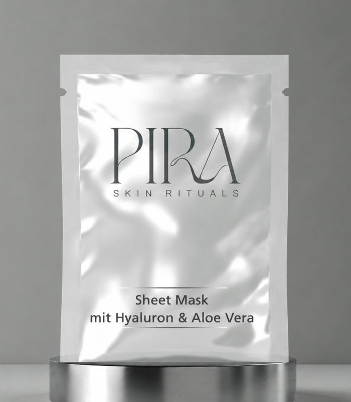 Sheet Mask von Pira Skin Rituals mit Hyaluron und Aloe Vera im Sachet